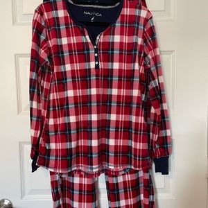 Nautica plaid pajama set, size M